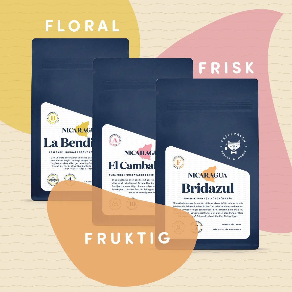 3 x Nicaragua - Kafferäven - Single Origin Coffee